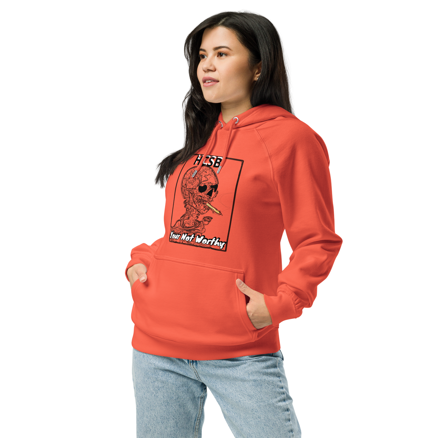 High Class ScumBag Scribble Smoker Unisex eco raglan hoodie - World Class Depot Inc