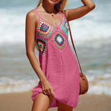 Women's Cutout V-Neck Sheer Cover-Up Swim wear Dress