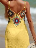 Women's Cutout V-Neck Sheer Cover-Up Swim wear Dress