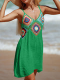 Women's Cutout V-Neck Sheer Cover-Up Swim wear Dress