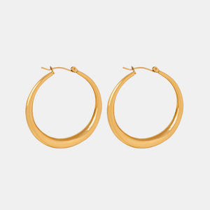 18K Gold-Plated Hoop Earrings - World Class Depot Inc