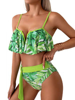 Women's Spaghetti Strap Notched Bikini Swim suit Set