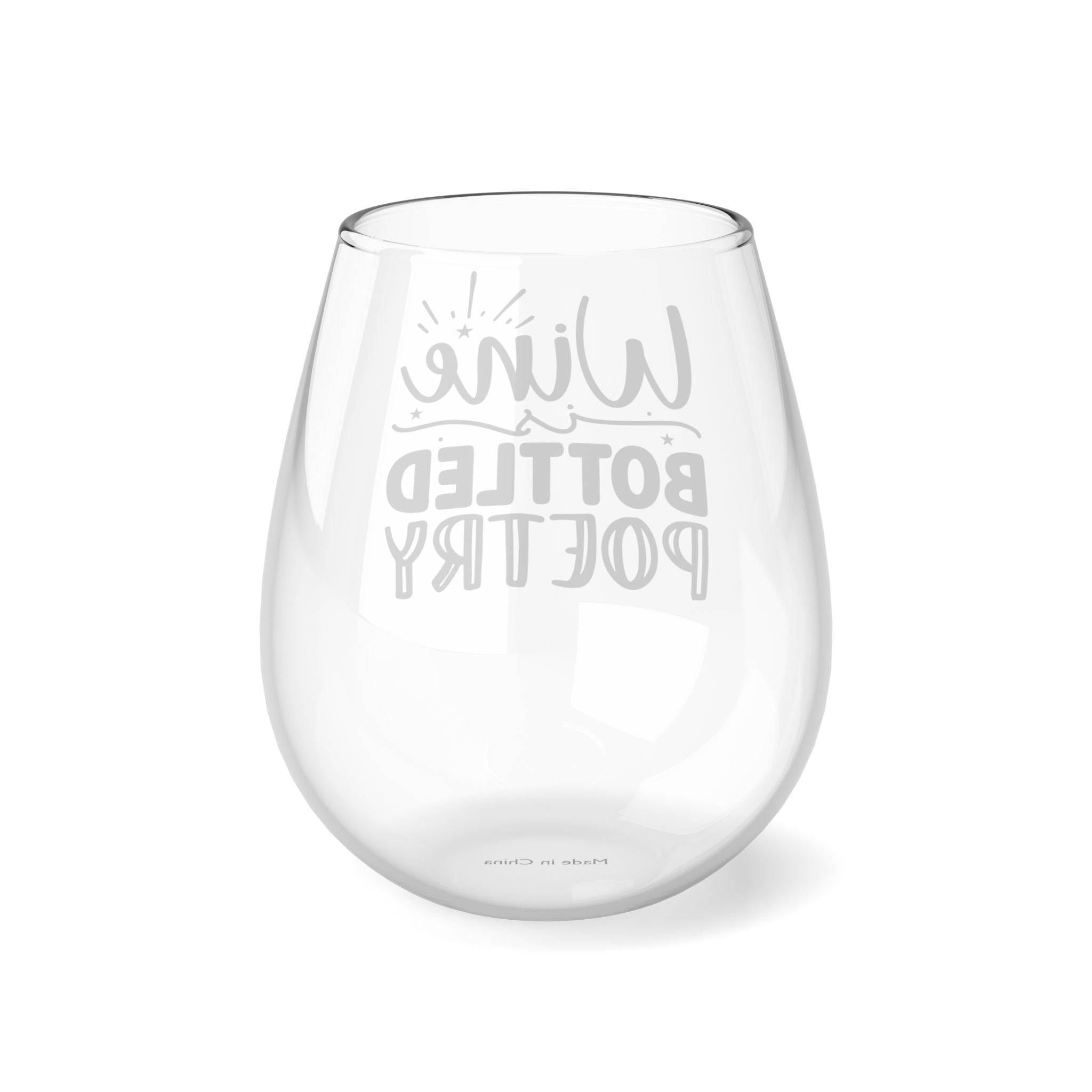 Funny Wine Is Bottled Poetry Stemless Wine Glass, 11.75oz