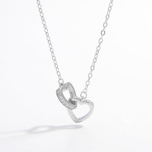 925 Sterling Silver Inlaid Zircon Heart Necklace