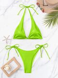 Women's Starlit Tied Halter Neck Two-Piece Bikini Swim suit Set