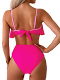 Women's Spaghetti Strap Notched Bikini Swim suit Set