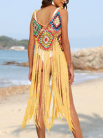 Women's Fringe Spaghetti Strap Bikini Swim suit Cover-Up - World Class Depot Inc