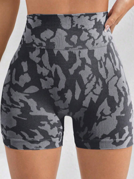 Women's Printed High Waist Active wear Work out tights Shorts