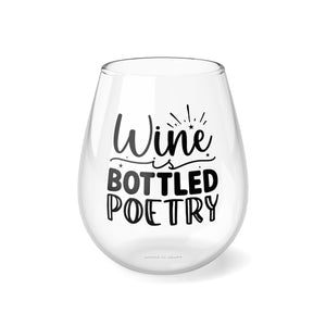 Funny Wine Is Bottled Poetry Stemless Wine Glass, 11.75oz