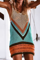 Women's Summer Openwork V-Neck Tank Knit Swim suit Cover Up