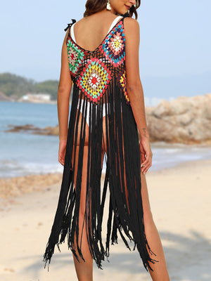 Women's Fringe Spaghetti Strap Bikini Swim suit Cover-Up - World Class Depot Inc