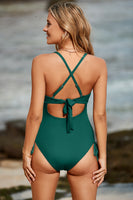Women's Stunner Cutout V-Neck Spaghetti Strap One-Piece Bikini Swim suit