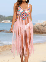 Women's Fringe Spaghetti Strap Bikini Swim suit Cover-Up - World Class Depot Inc