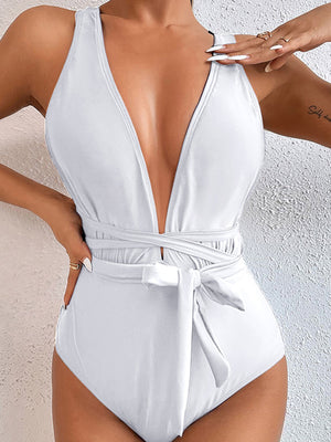 Women's Tied Crisscross and Spread Wide Strap One-Piece Bikini Swim suit - World Class Depot Inc