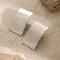 Stainless Steel Rectangle Earrings