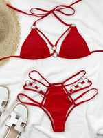Women's Cutout Halter Neck Two-Piece Bikini Set swimsuit - World Class Depot Inc