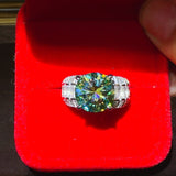 5 Carat Emerald Moissanite 925 Sterling Silver Ring