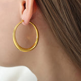 18K Gold-Plated Hoop Earrings - World Class Depot Inc