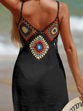 Women's Cutout V-Neck Sheer Cover-Up Swim wear Dress