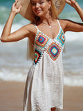 Women's Cutout V-Neck Sheer Cover-Up Swim wear Dress