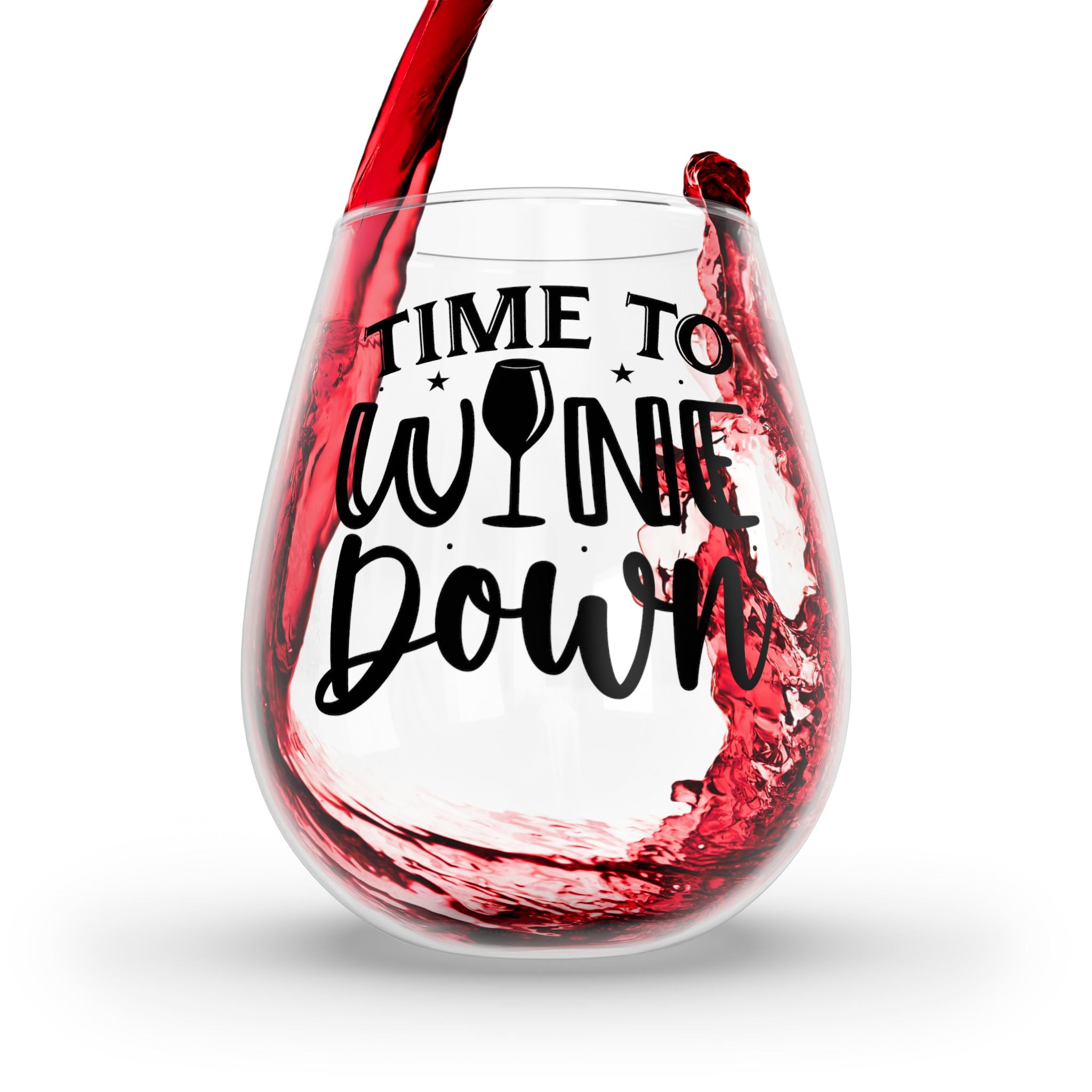 Funny Time To Wine Down Stemless Wine Glass, 11.75oz