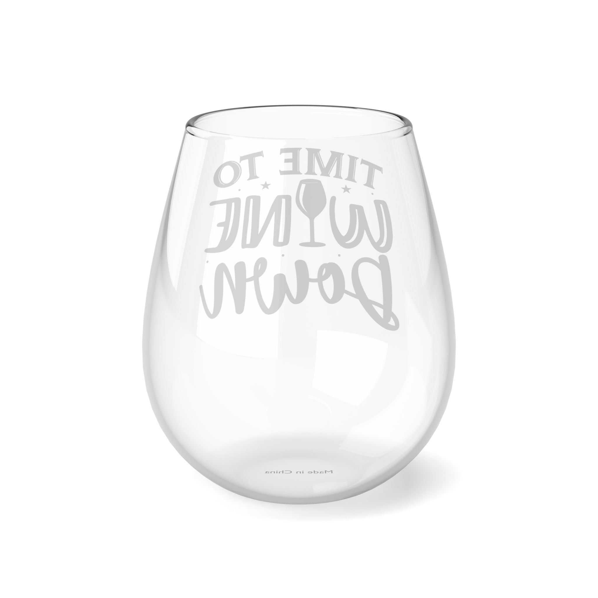 Funny Time To Wine Down Stemless Wine Glass, 11.75oz