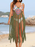 Women's Fringe Spaghetti Strap Bikini Swim suit Cover-Up - World Class Depot Inc