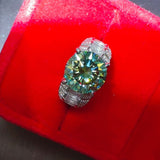 5 Carat Emerald Moissanite 925 Sterling Silver Ring