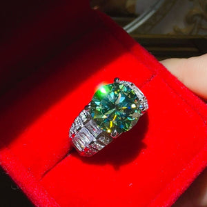 5 Carat Emerald Moissanite 925 Sterling Silver Ring