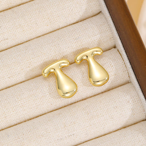 18K Gold-Plated Bubble Letter Stud Earrings (N-Z)