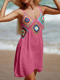 Women's Cutout V-Neck Sheer Cover-Up Swim wear Dress