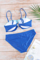 Women's Contrast color Spaghetti Strap Bikini swim suit Set