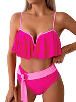 Women's Spaghetti Strap Notched Bikini Swim suit Set