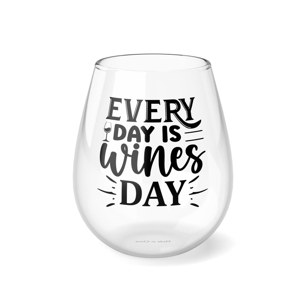 Funny Everyday is Wine Day Stemless Wine Glass, 11.75oz