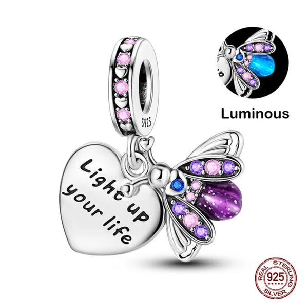 Light up your Life Luminous lightening bug Pandora Bracelet Charm - World Class Depot Inc
