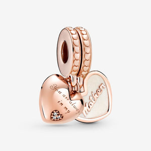 Pandora Rose gold Your Always in My Heart Split charm - World Class Depot Inc