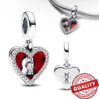 Open Lock Red Heart Dangle Pandora Charm