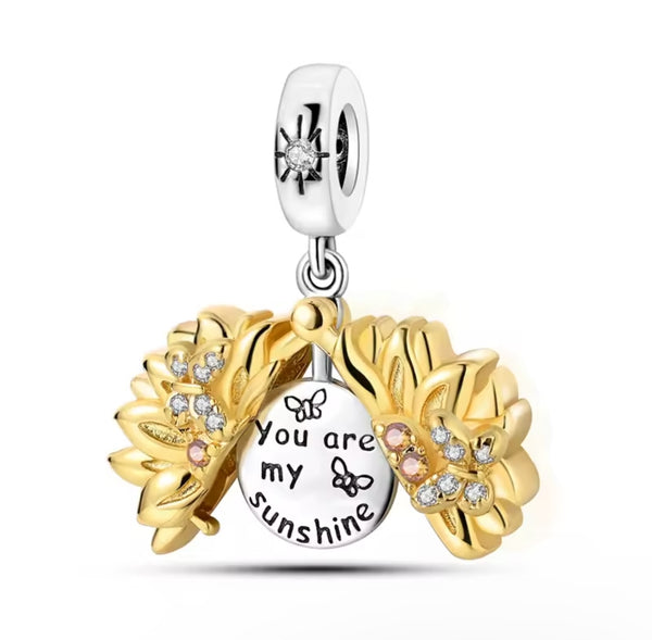 Sunflower You Are My Sun Shine Pandora Charm(s) for bracelet