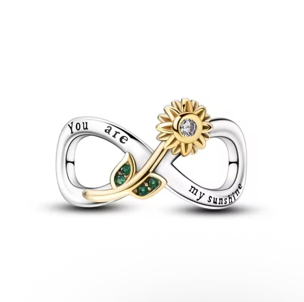 Pandora Silver You are my Sunshine Sunflower Charm 925 Sterling Silver