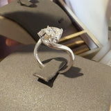 1.3 Carat Moissanite 925 Sterling Silver Irregular Shape Swan Ring