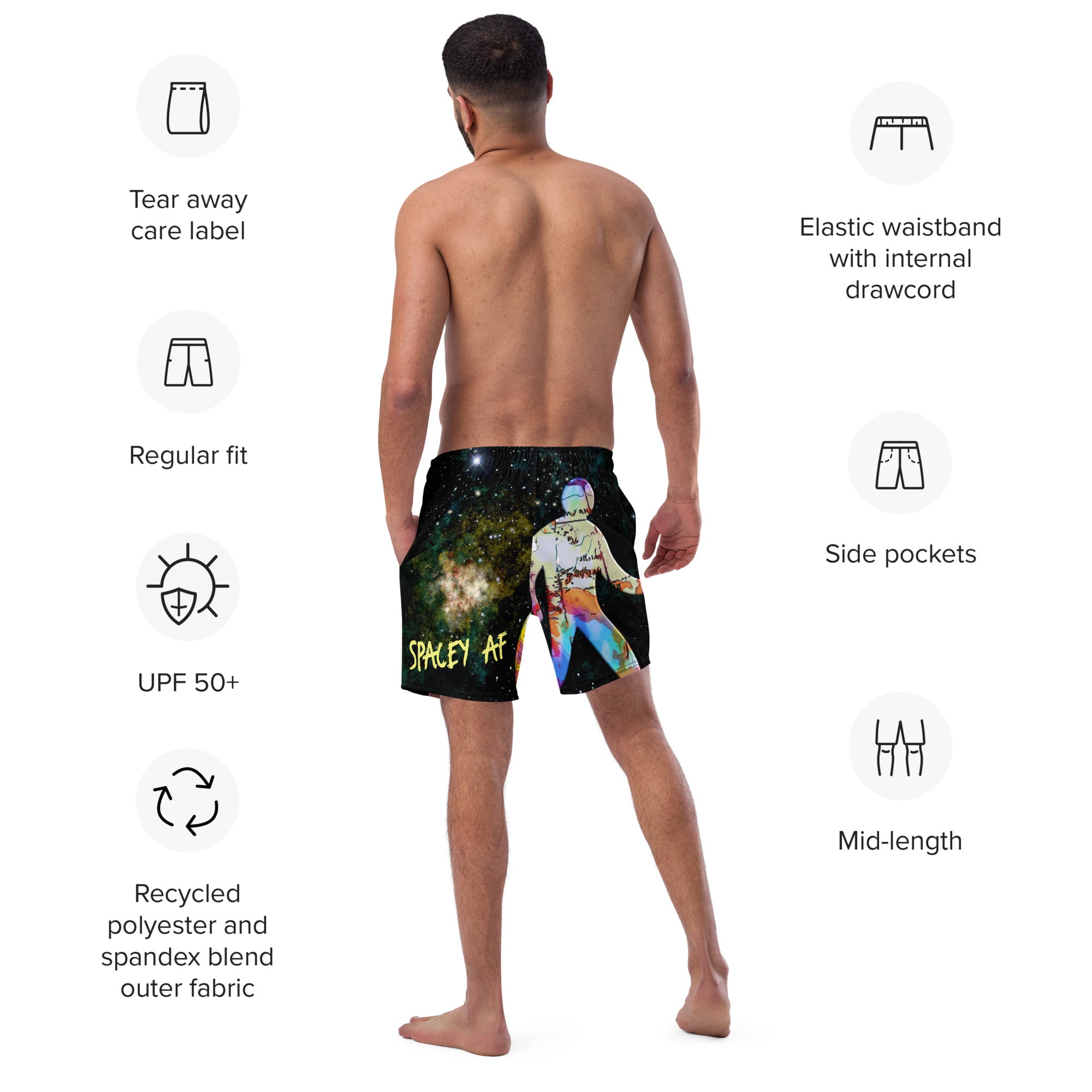 High Class ScumBag Spacy AF Space walker swim trunks Board Shorts - World Class Depot Inc