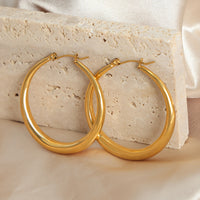 18K Gold-Plated Hoop Earrings - World Class Depot Inc