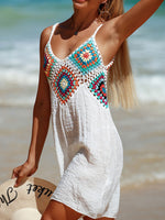 Women's Cutout V-Neck Sheer Cover-Up Swim wear Dress