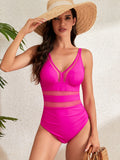 Women's Flare V-Neck Spaghetti Strap One-Piece Bikini Swim suit