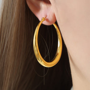 18K Gold-Plated Hoop Earrings - World Class Depot Inc