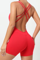 Women's Crisscross Scoop Neck Sleeveless Active wear Romper - World Class Depot Inc