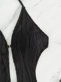 Women's Textured Cutout Tied One-Piece Bikini Swim suit - World Class Depot Inc