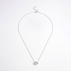 925 Sterling Silver Inlaid Zircon Heart Necklace