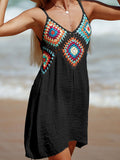 Women's Cutout V-Neck Sheer Cover-Up Swim wear Dress