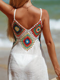 Women's Cutout V-Neck Sheer Cover-Up Swim wear Dress